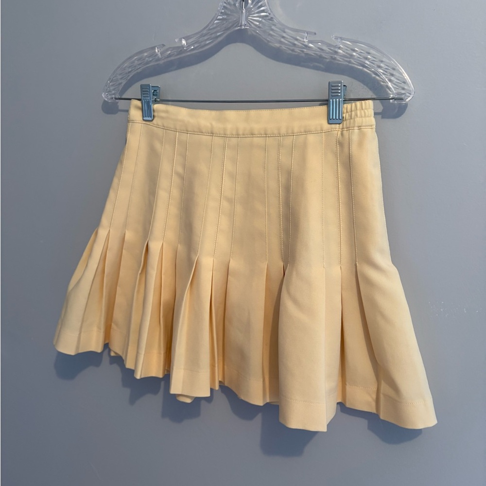 Vintage Lizsport Women Size 2 Butter Yellow Pleated Tennis Skirt Mini 26" Waist - Picture 8 of 16